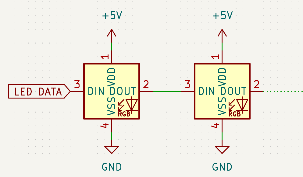 LED Chain wiring example
