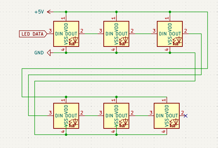 LED Chain wiring method 1
