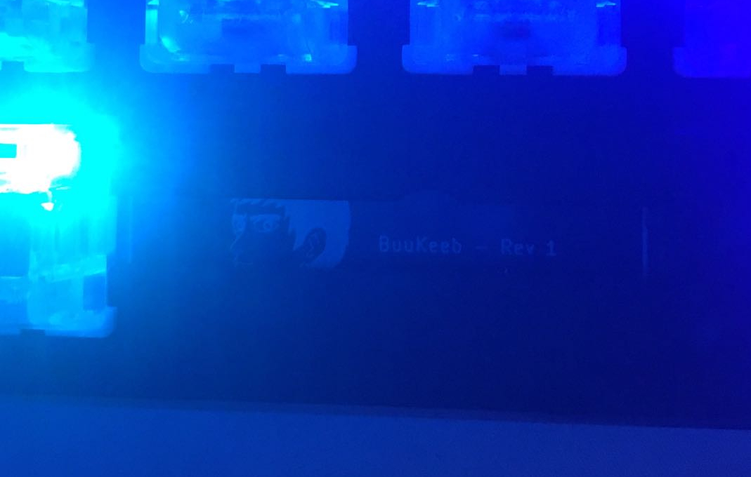 The logo peeking back at me in the space bar section.