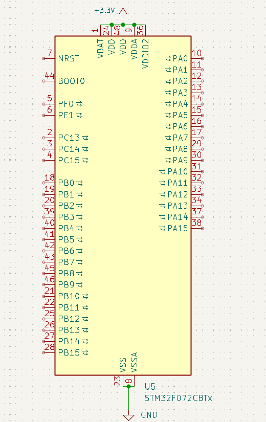 STM32 wired to power
