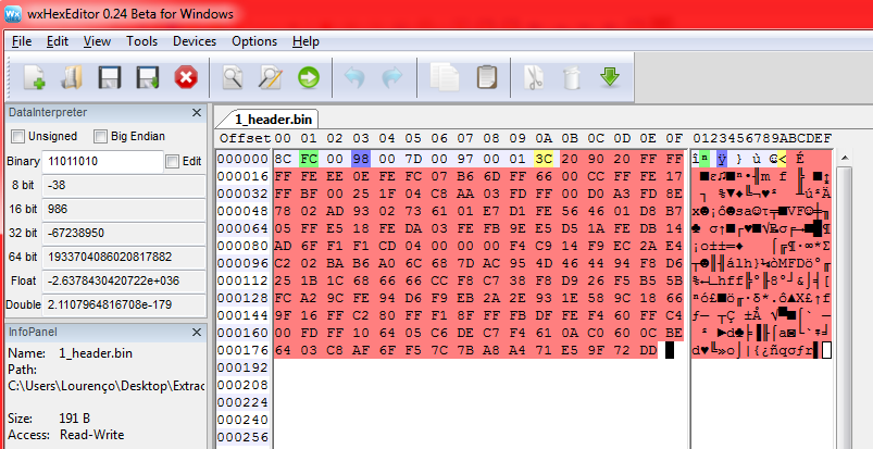 Demonstration of labeling in wxHexEditor