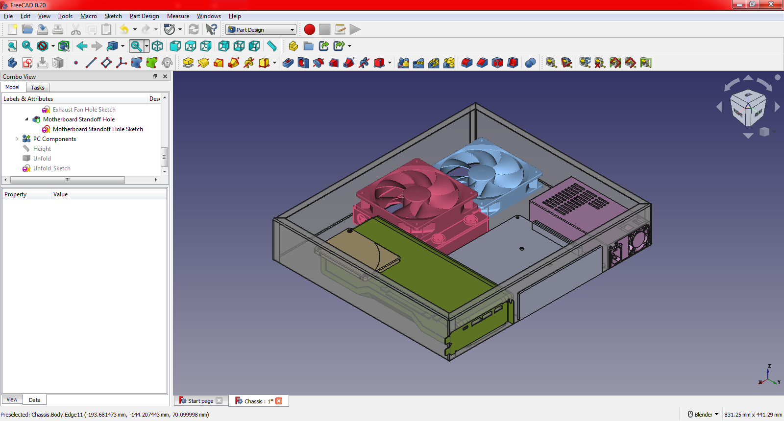 FreeCAD early chassis